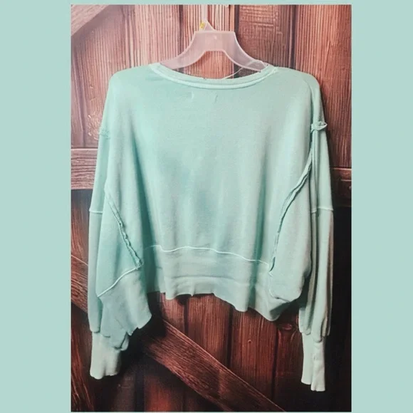 Free People Light Green Layered Sweatshirt - Picture 2 of 3
